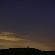 Star sky above the Teufelsberg in Berlin.