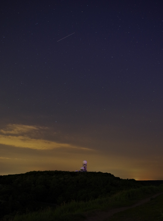 Star sky above the Teufelsberg in Berlin.