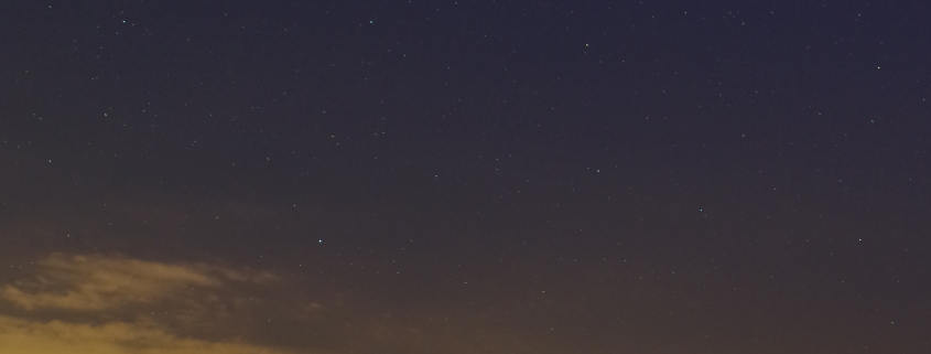 Star sky above the Teufelsberg in Berlin.
